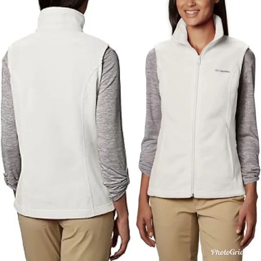 Columbia Benton Springs Fleece Vest in Seasalt Color White